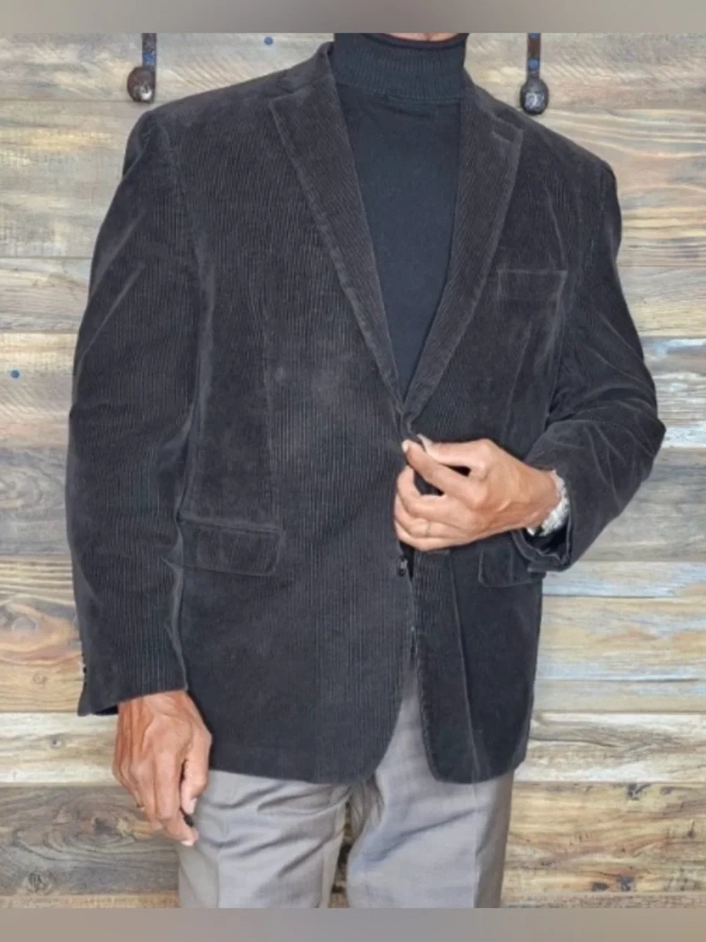Lauren Ralph Lauren Black Corduroy Sport Coat 42R”